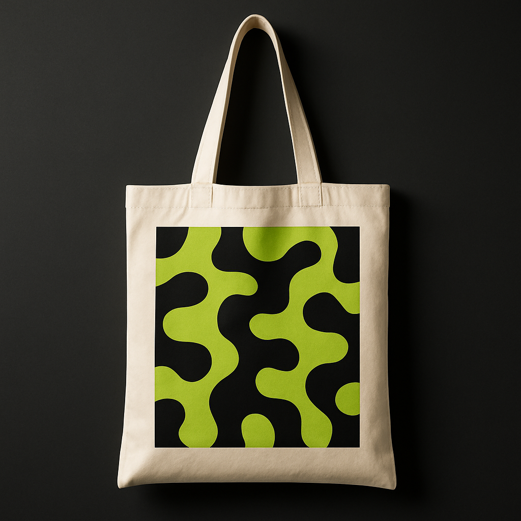 Printed canvas tote bag mockup